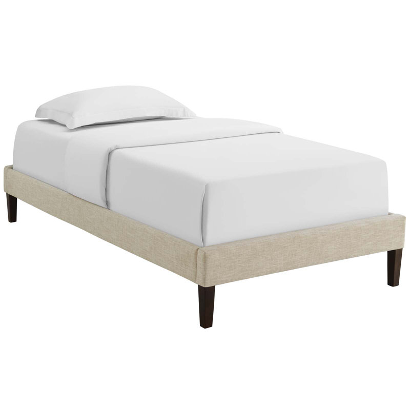 Tessie Bed Frame with Squared Tapered Legs, Gray, Twin