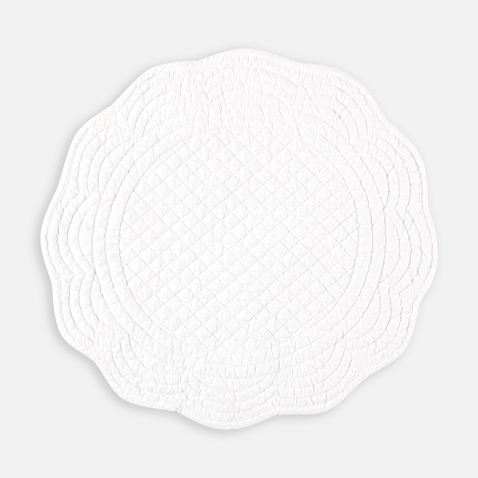 Grover Cotton Round Placemat, White