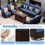Ensemble de conversation de patio extérieur en osier 8 pièces avec des chaises pivotantes et des poufs-146366369-146366382