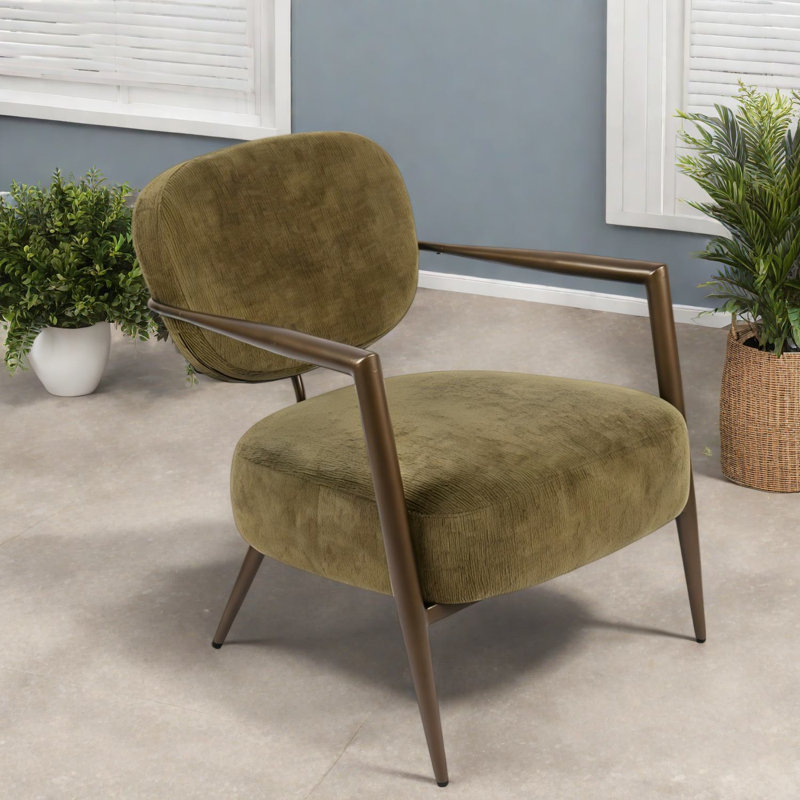 Chaises d'appoint modernes, chaise longue compacte en tissu vert pour la maison