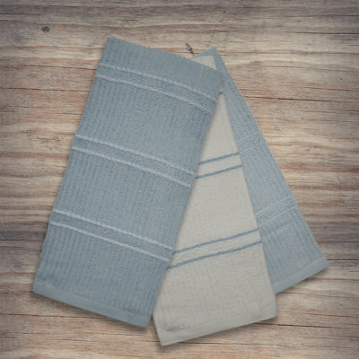Super Absorbent 3 Pack Cotton Tea Towels Ripple Stripes