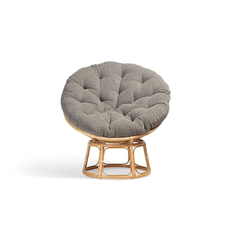 Papasan Wicker / Rattan Swivel Papasan Chair, Grey