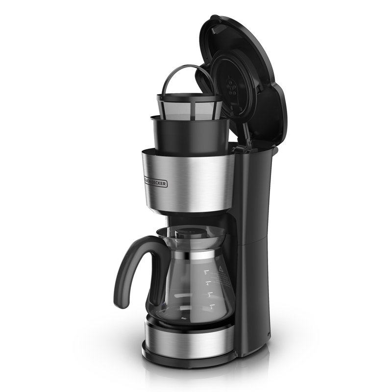 BLACK+DECKER 5-Cup 4-in-1 Station Coffee Maker, Chrome