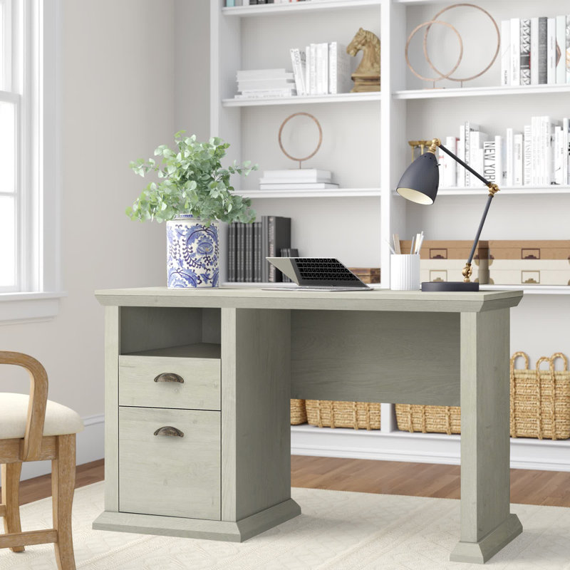 Ovia Computer Desk, Linen White Oak