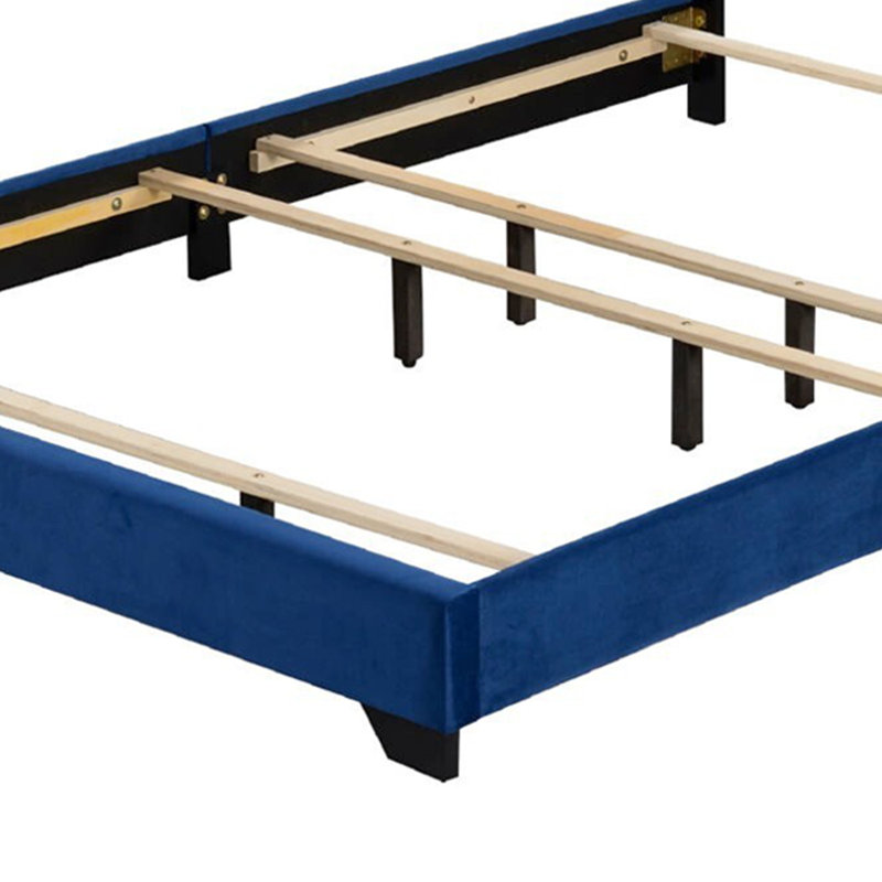 Grand lit tapissier standard Anslei, Bleu