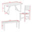 Ensemble repas 6 pièces avec table de patio, banc et 4 chaises pour la cour ou le balcon-1953088632