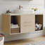Meuble-lavabo mural contemporain de 39,3 po avec lavabo ovale en céramique, tablette ouverte et drain réglable avec salle de bain