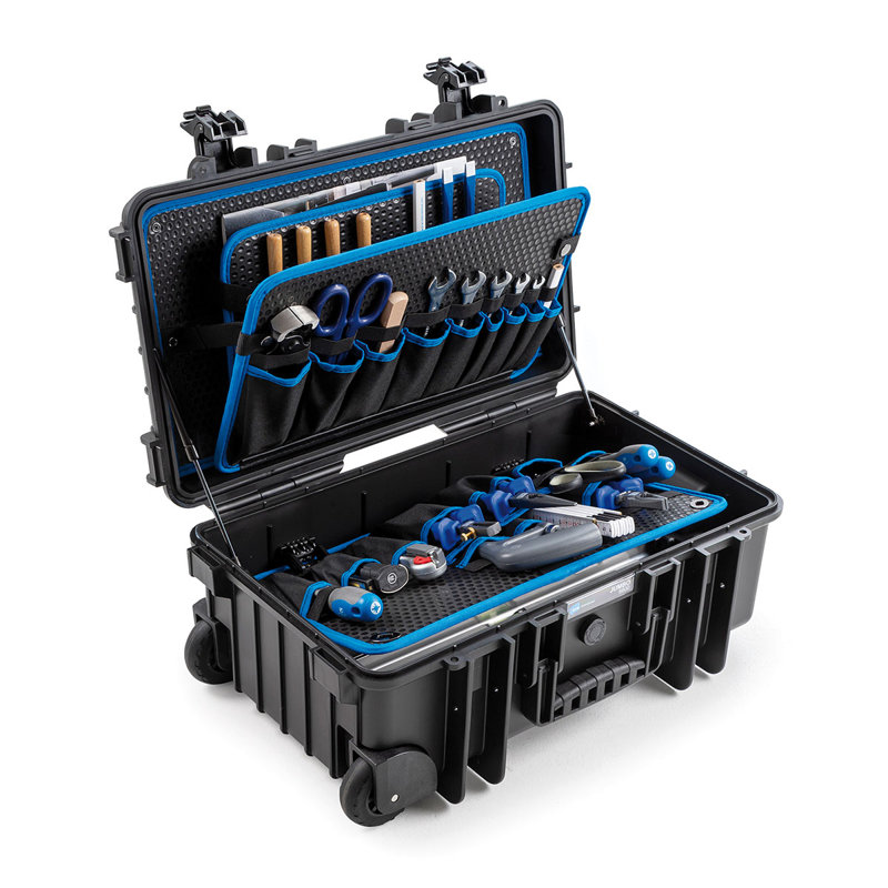 Black Injection Molded Protective Tool Case with Reinforced Padlock Loops