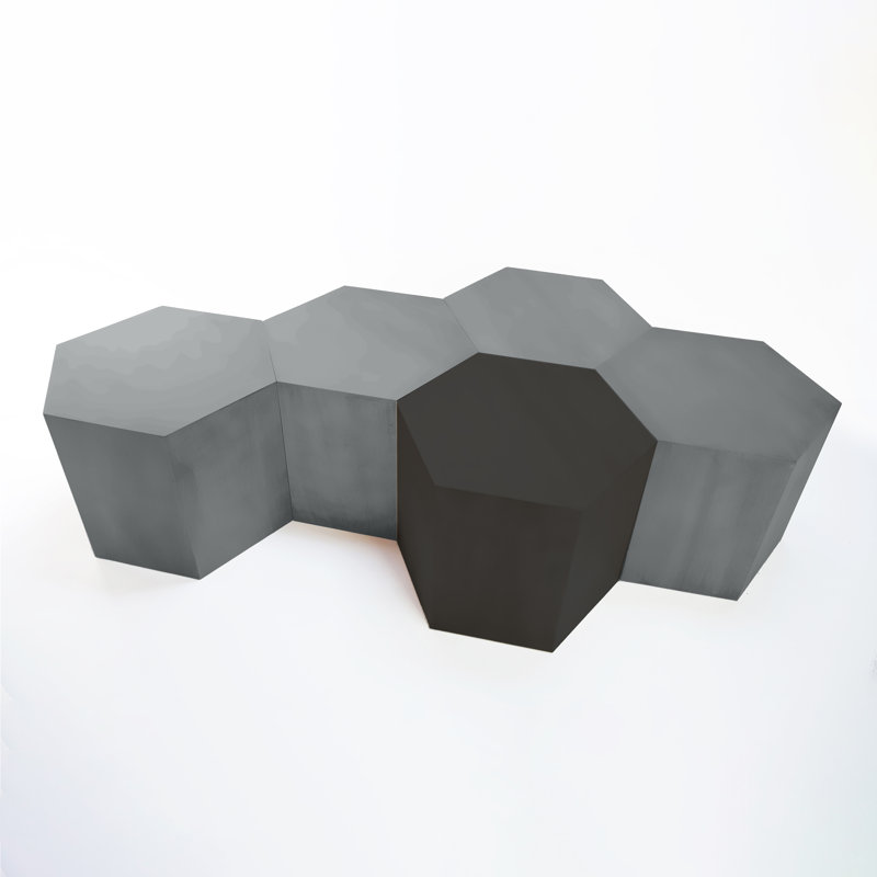 Coffee Table, 16" H x 40" L x 34.6" W, Matte Gray