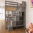 Wood Frame Full Size Triple Bunk Bed With Storage Staircase-1003674197-1003674187
