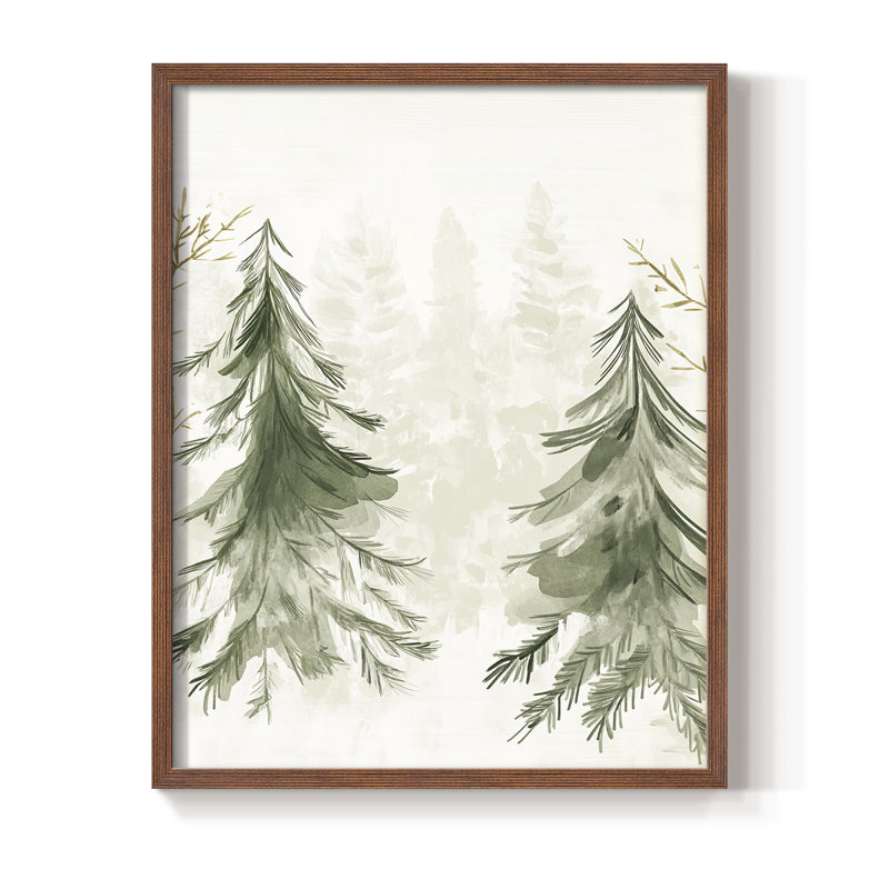 «Christmas Holiday Art», reproduction encadrée en bois massif, H 11 po x l 9 po, Noyer