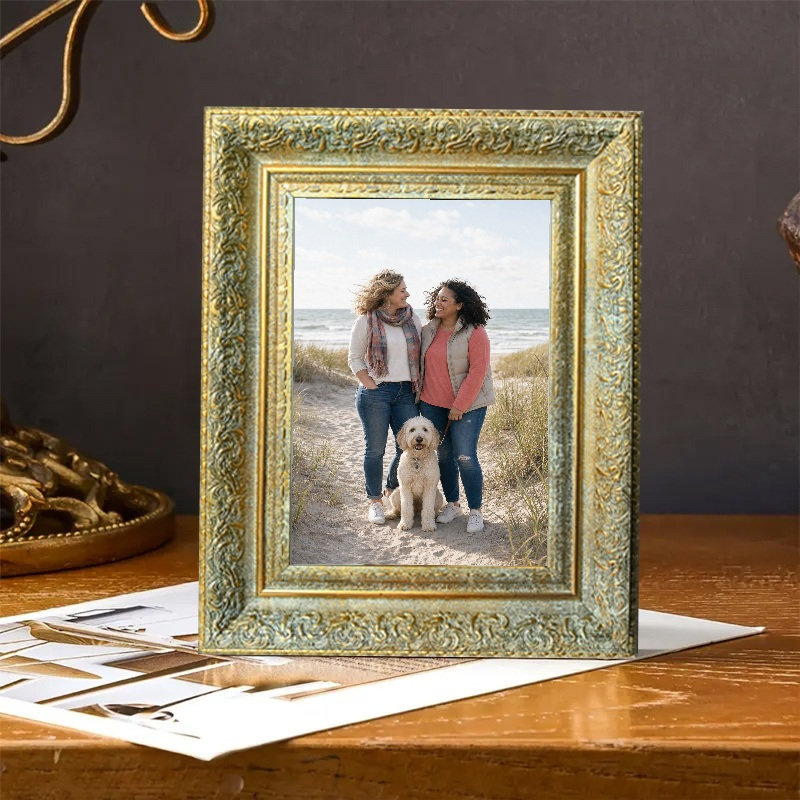 Cadre photo décoratif doré antique 1pc pour photos murales 5 "x 7"