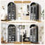 Arched Display Cabinet with Glass Doors, 4-Tier Storage Cupboard-1986444836