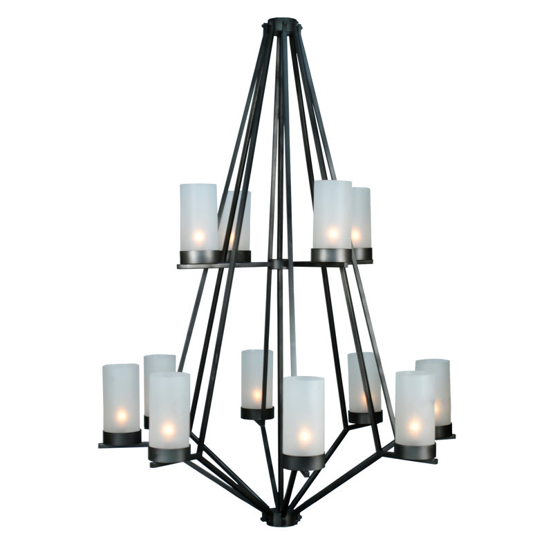 Elegant White 12-Light Empire Chandelier with Medium Base Bulbs