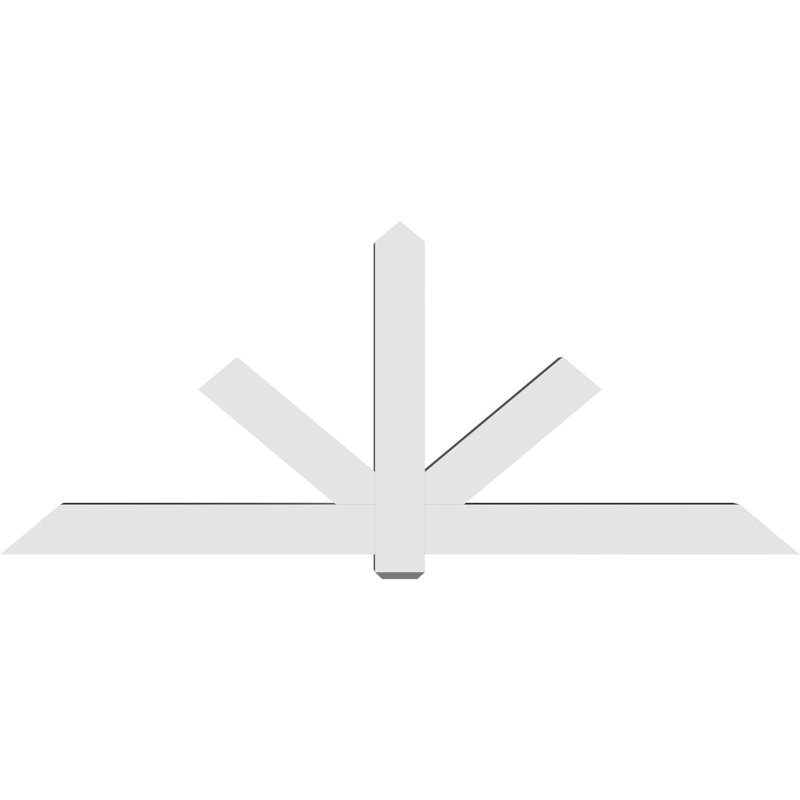 Support de pignon en PVC de qualité architecturale Kennewick, H 40 po x l 96 po (pas : 10/12), P 6 po x F 6 po