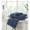 Ensemble de serviettes 100% coton Splash, serviettes de bain et serviettes à main 550 g / m² Splash pour salle de bain, spa et usage quotidien, certifié OEKO-TEX, paquet de 4, bleu marine