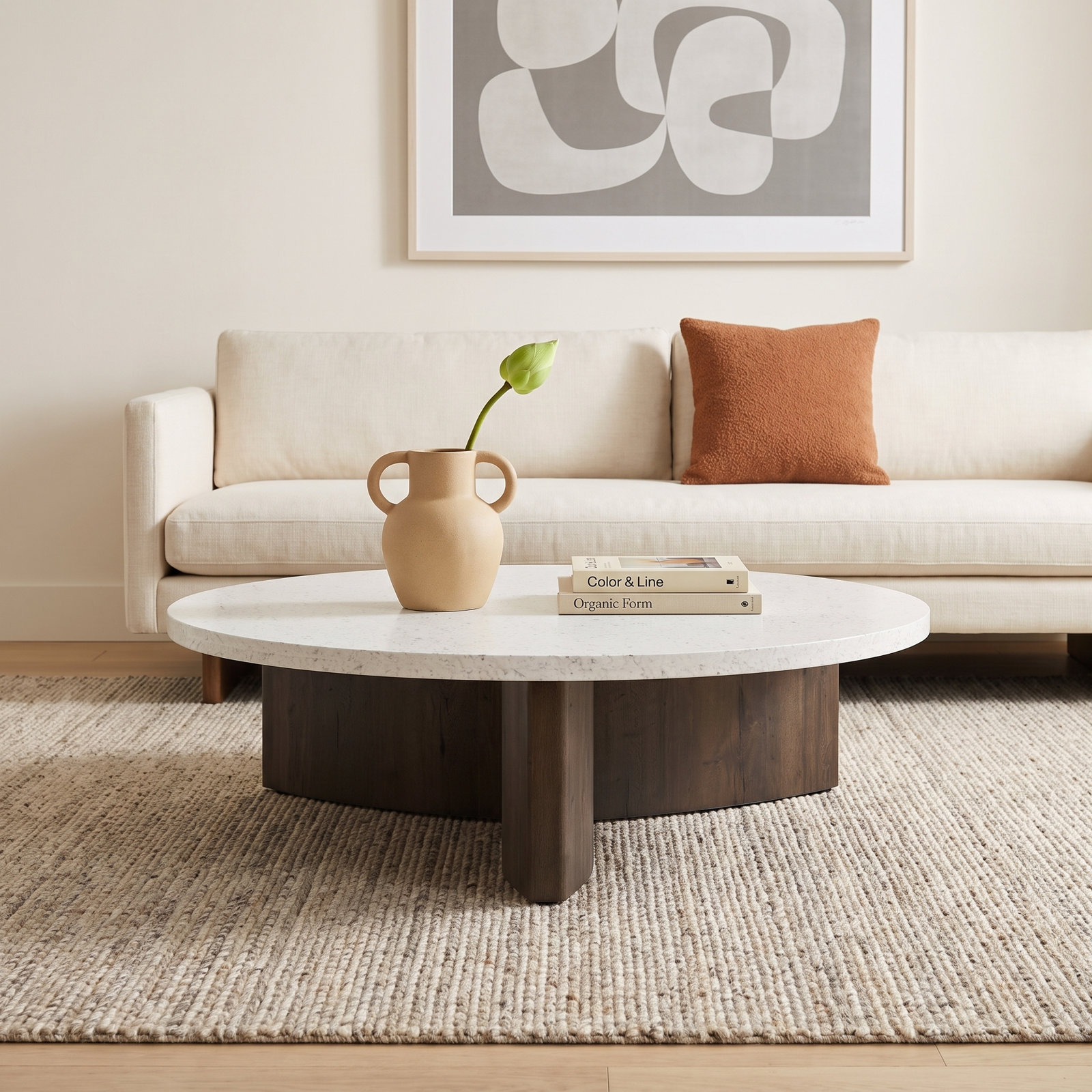 Huntington Single Coffee Table, Italian White/Smoked Black