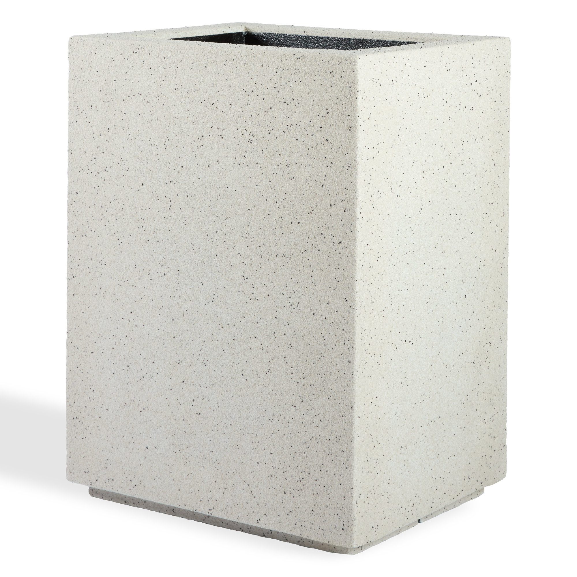 Langer Tall Lightweight Outdoor 23" x 18" x 30" Column Planter Box, White Granite