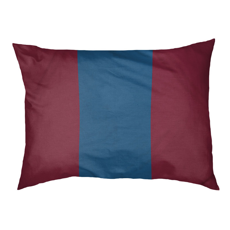Coussin rectangulaire designer Kansas City, Petit (L 18 po x l 28 po), Bourgogne / bleu