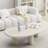Minimalist Cloud Coffee Table - Curved Cashew Design, Compact Low-Height Centre Table for Living Room & Small Spaces