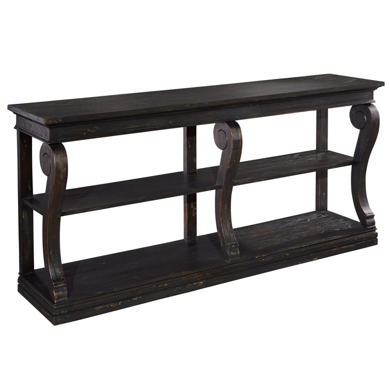 Jenevieve Furniture Homestead Long Rectangular Sofa Table in Aged Black