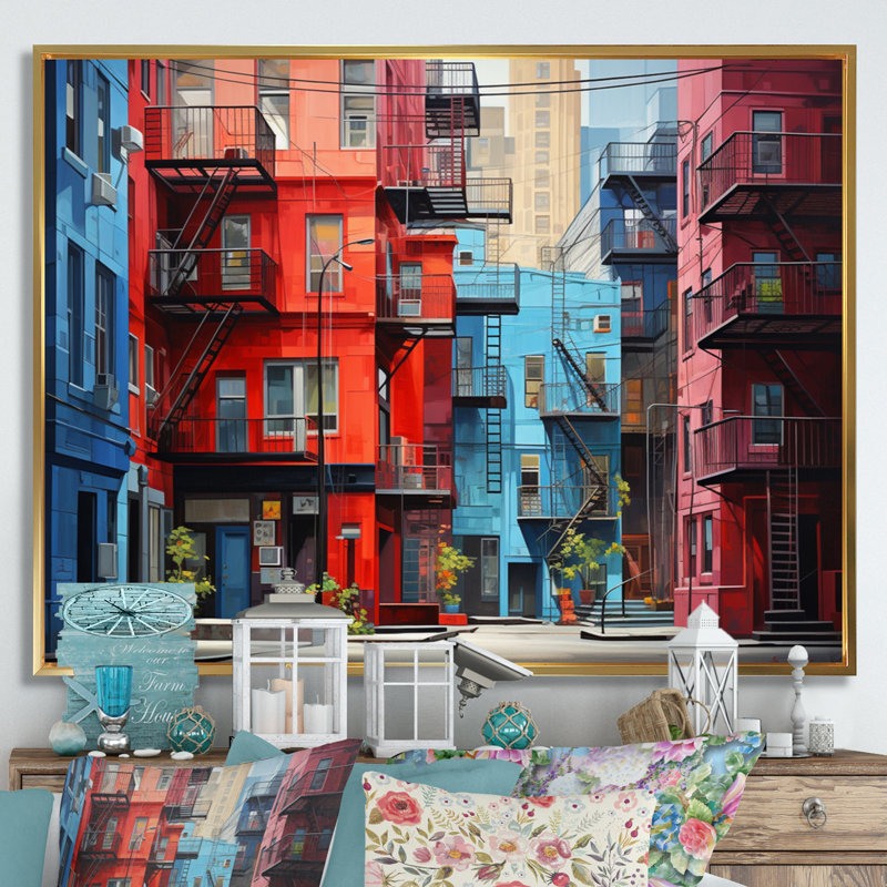 Canada Montreal Melody II - reproduction sur toile, H 16 po x l 32 po x P 1 po, Cadre flottant doré