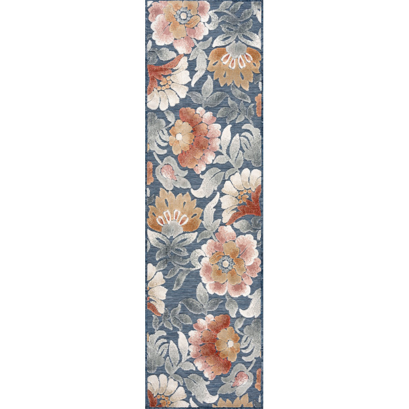 Tapis floral Elaina, Tapis de couloir 2 pi 2 po x 7 pi 3 po