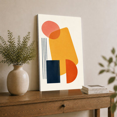 Modern Geometric Abstract Shapes Wrapped Canvas Wall Art
