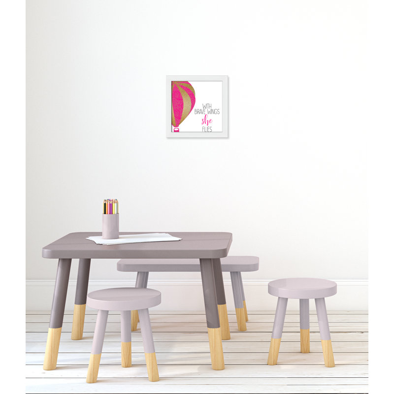 avec des ailes courageuses, impression sur papier, H 12 po x l 12 po x P 0,63 po, Cadre blanc