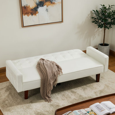 74.4" PU Convertible Futons Sofa Bed For Living Room