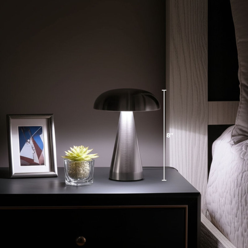 Lampe de table à champ métallique Abbott Trilite, Argent argent