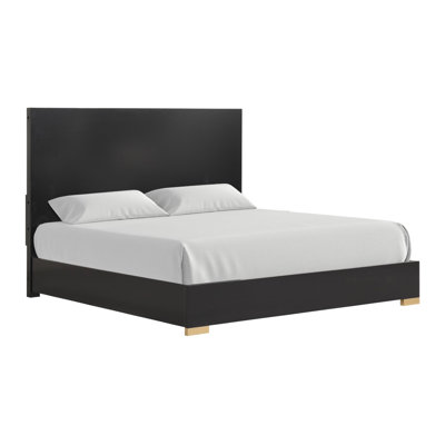 E.King Panel Bed, Black