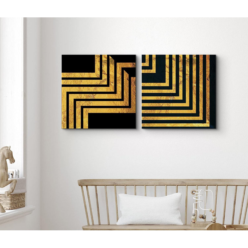«Geometric Line», impression sur toile 2 pièces, H 12 po x l 24 po x P 1,5 po