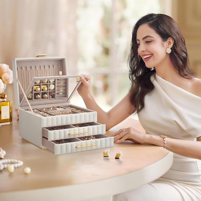 3-Tier Jewellery Box with Mirror