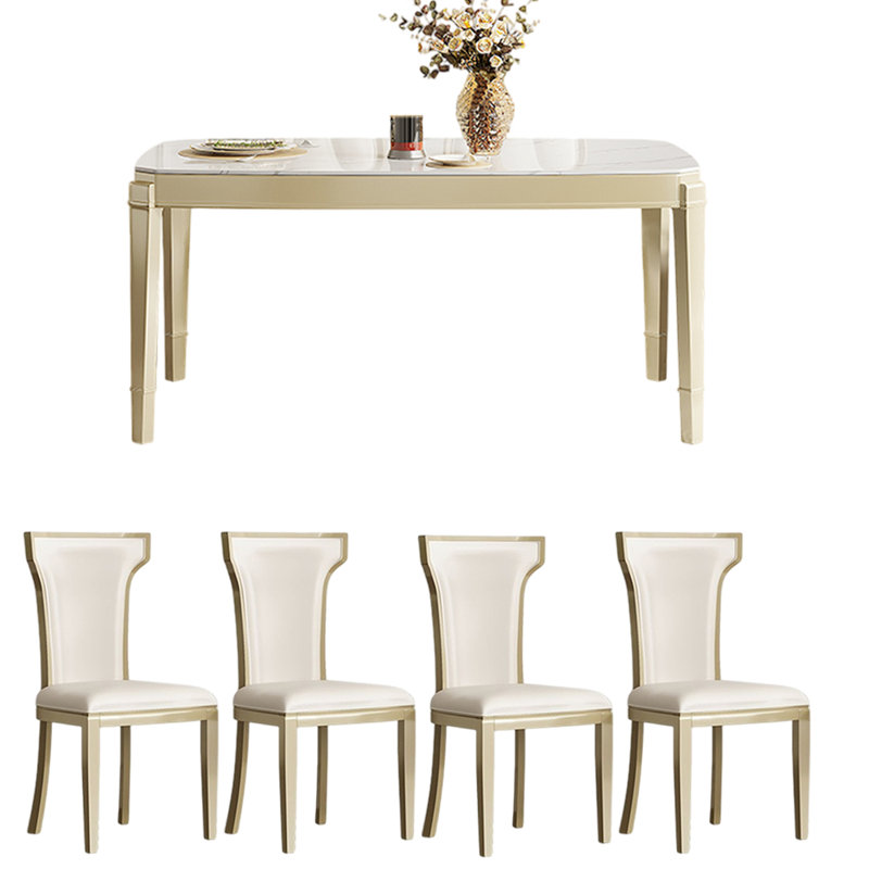 Ensemble de table de salle à manger rectangulaire moderne de style français, H 31,1 po x L 55,1 po x l 31,5 po