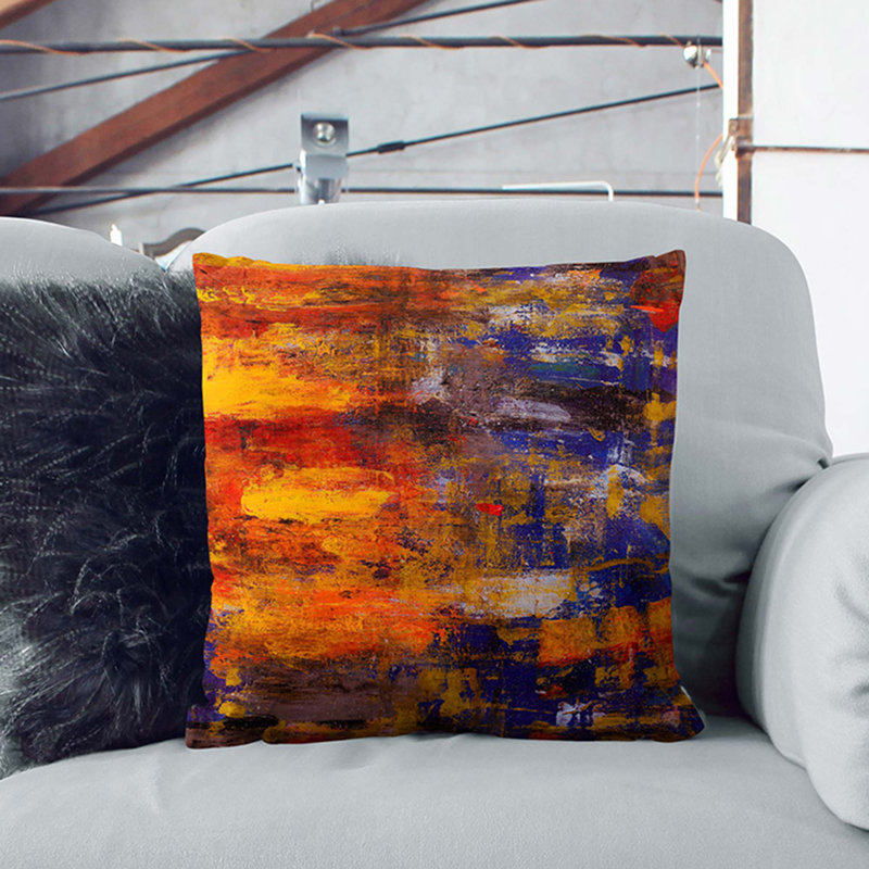 Abstract Square Cushion, 40 x 40 cm, Stone