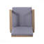 Ensemble 2 pièces de fauteuil club d'extérieur en bois d'acacia avec coussins