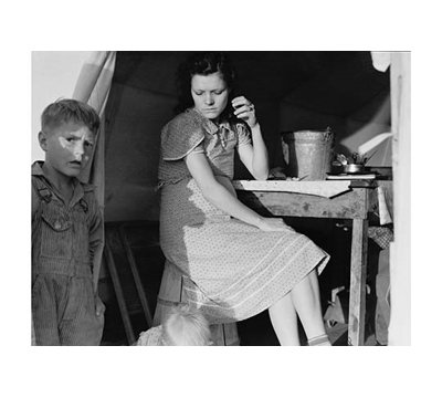 « emergency migratoire main camp » par dorothea lange, reproduction de photo