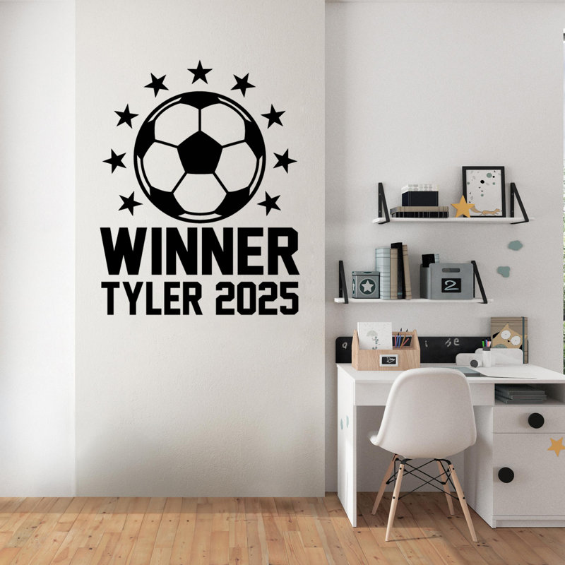 Autocollant mural de joueur de football personnalisé - vinyle adhésif pour la maison, la chambre de bébé ou le vestiaire, décor de thème sportif - autocollants de joueur de football DS-14