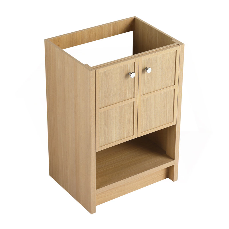 Meuble-lavabo autoportant 24 po, 2 portes à fermeture douce, chêne, contreplaqué (sans le lavabo), 23"