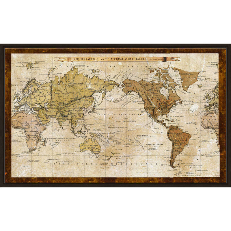 " Map Of World ", 21.5" H x 33.5" W x 2" D