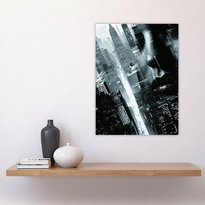 Film Noir Metropolis View Black Cityscape Wall Art Print