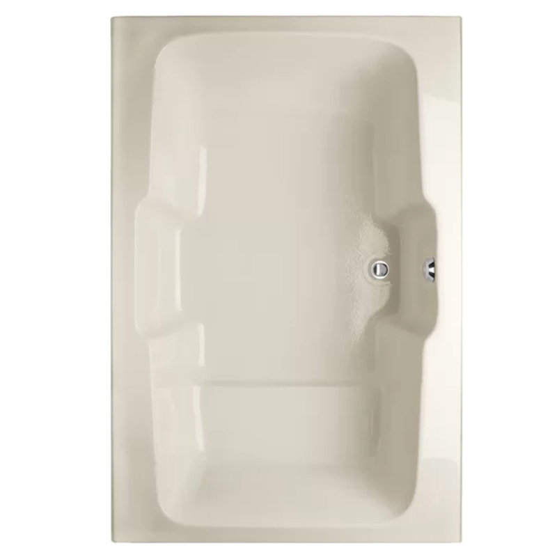 Victoria 72.5'' L Soaking Bathtub, Biscuit, Polished Chrome