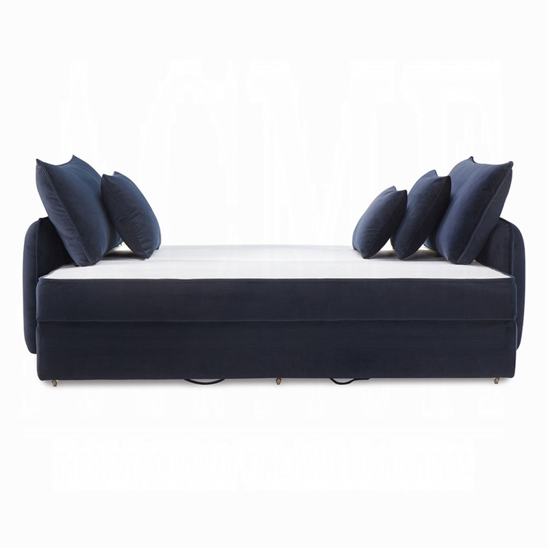Canapé-lit en tissu Brosius, Bleu, H 36,06 po x l 87,02 po x P 32,02 po, Velours bleu