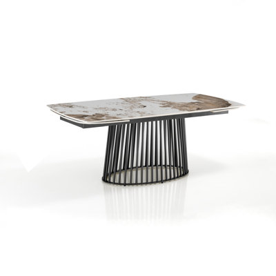 Dakya Extendable Metal Base Dining Table