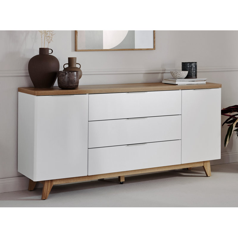 Arriaga 160cm 3 Drawer Sideboard, Brown/White