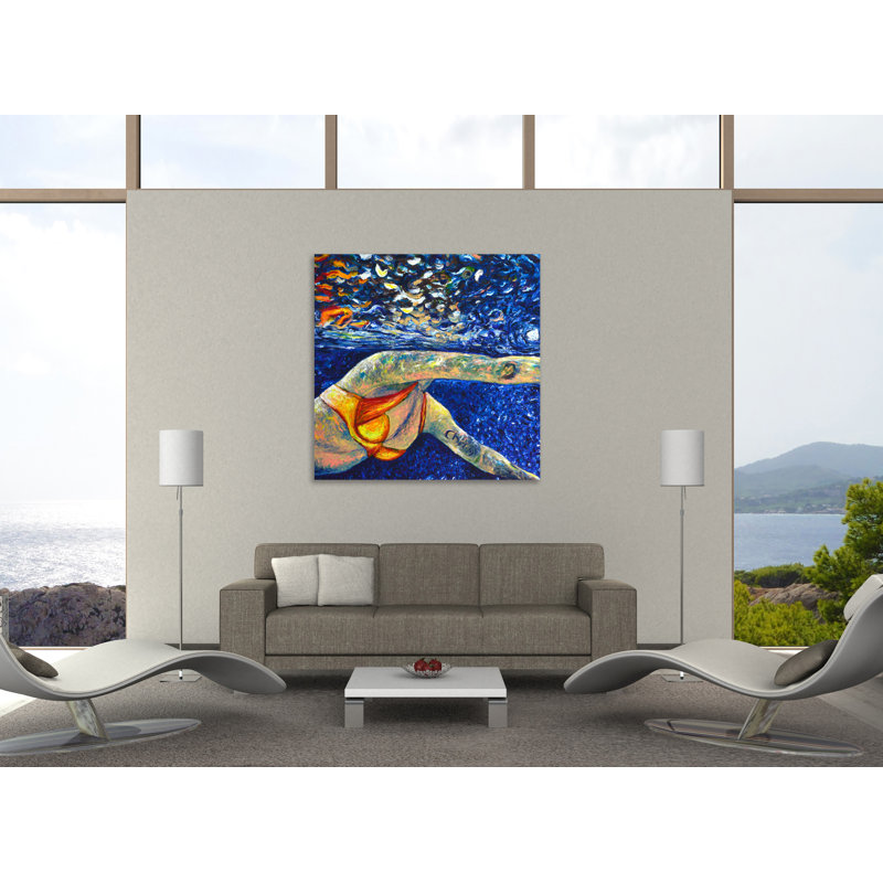 «Midnight Swim», toile tendue par Chiara Magni, H 18 po x l 18 po x P 1,5 po