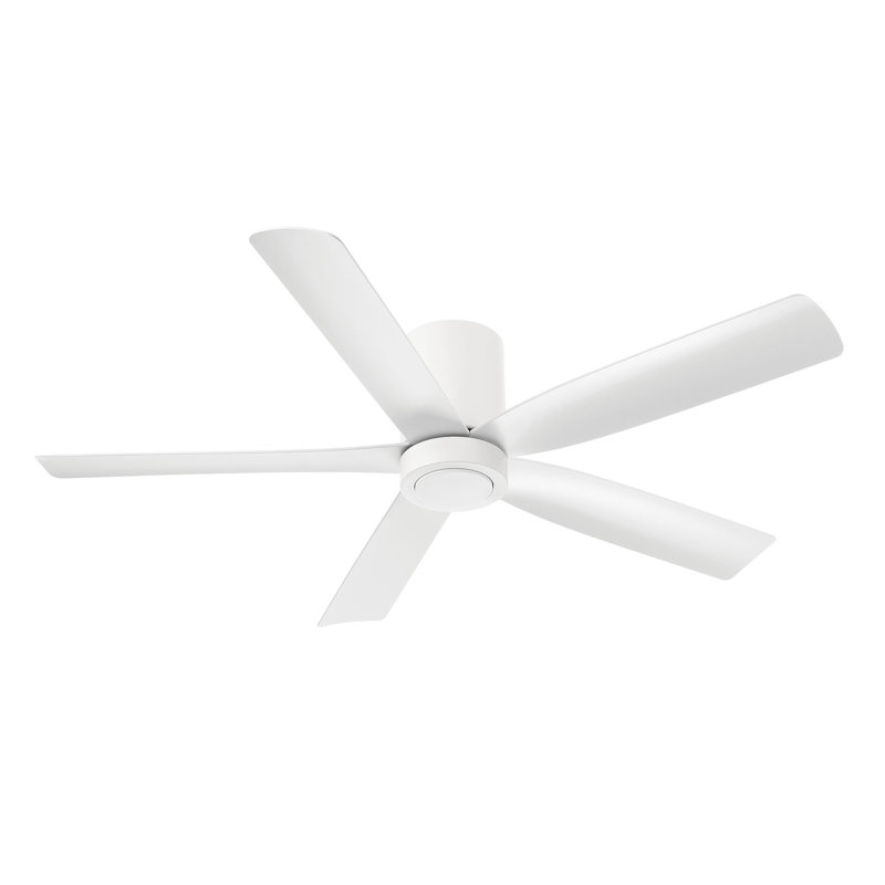CORMAC 52 inch 5-Blade Hugger Ceiling Fan With Remote - (No Light), Matte White