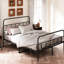Queen Size Metal Platform Bed, Iron Headboard, Box Spring Not Needed, Silent Night, Black Bed Frame With Robust Construction, No Quiet Sleeping,