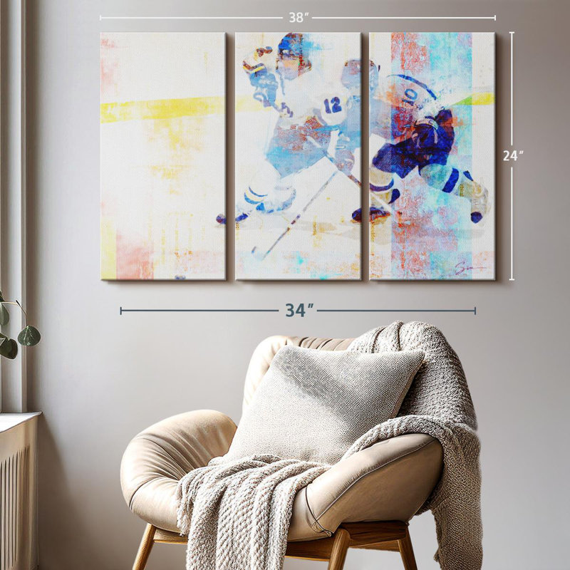 Hockey sur toile, H 24 po x l 38 po x P 1,25 po